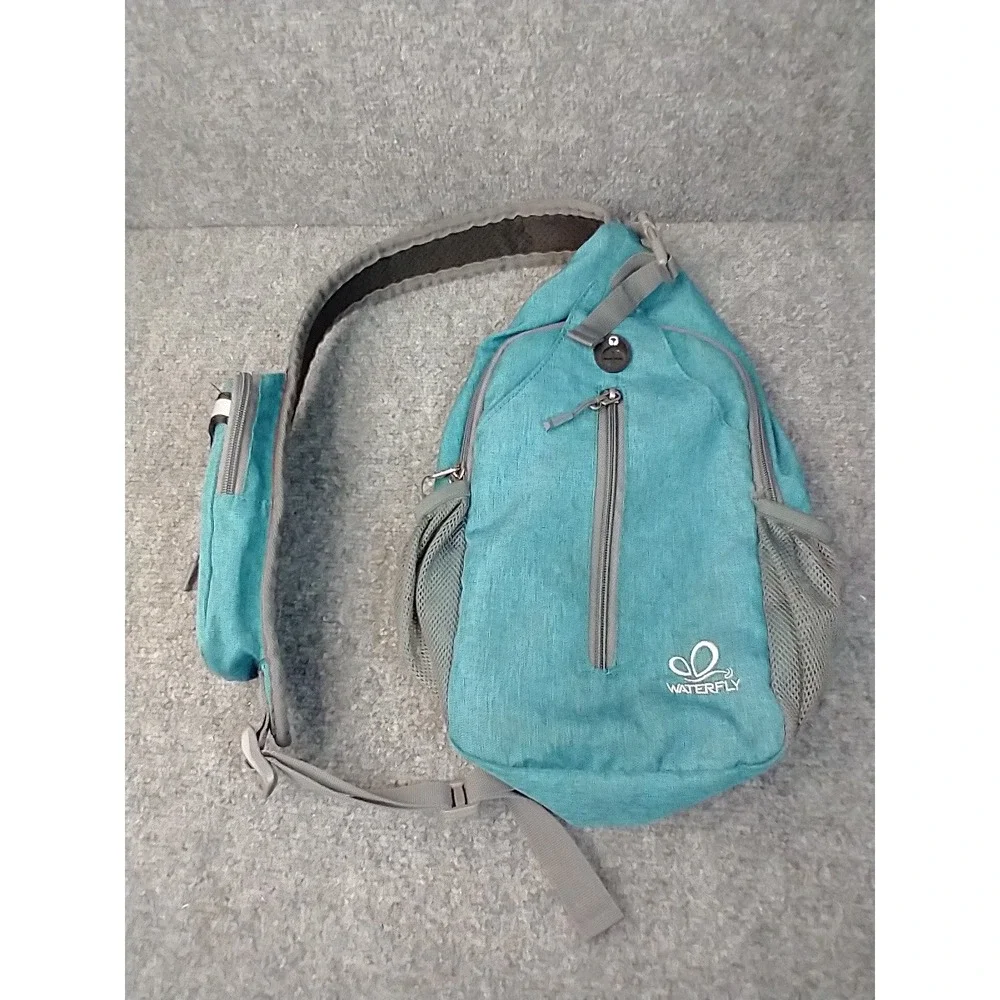 Waterfly Sling Backpack Unisex Medium Teal Blue Crossbody Hiking Travel Bag